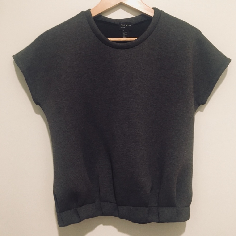 Free Press heather gray crew neck top